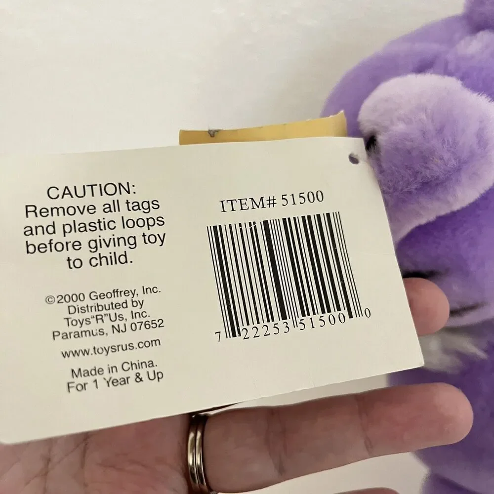 Vintage Animal Alley Toys R Us Purple Cat Plush Stuffed Animal Posable 2000 TAGS